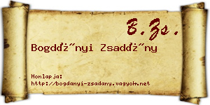 Bogdányi Zsadány névjegykártya